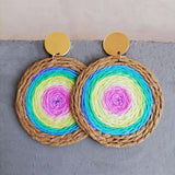 Raffia Grass Teardrop Earrings 