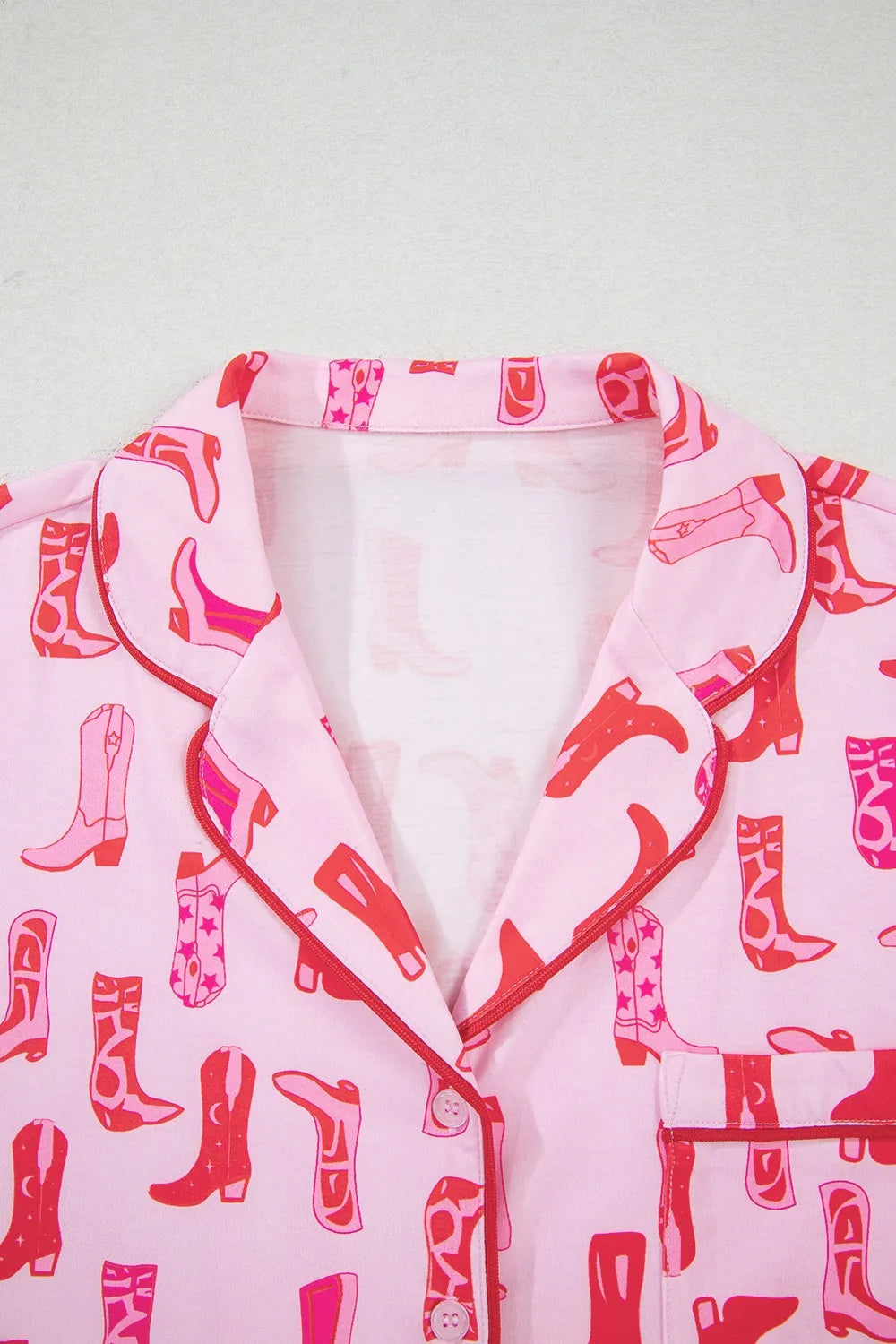 Cowgirl Boots Printed Shirt and Shorts Set Lingerie & Nightwear