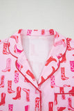 Cowgirl Boots Printed Shirt and Shorts Set Lingerie & Nightwear