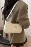 Bow Trim PU Leather Shoulder Bag 