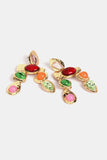 Geometrical Zinc Alloy Frame Resin Dangle Earrings 