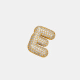 Inlaid Zircon Bubble Initial Necklace 
