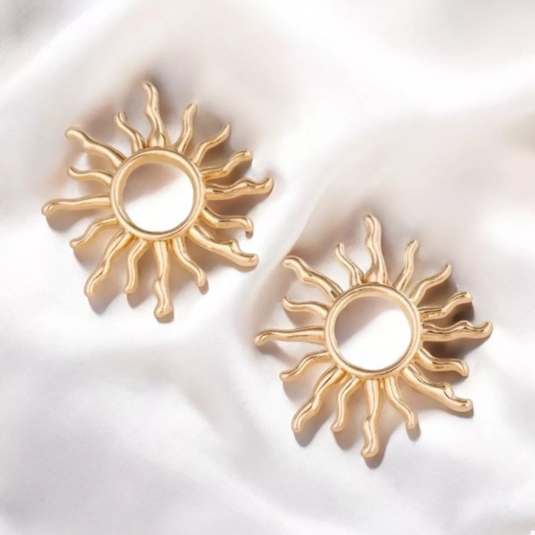 18K Gold-Plated Sun Earrings 