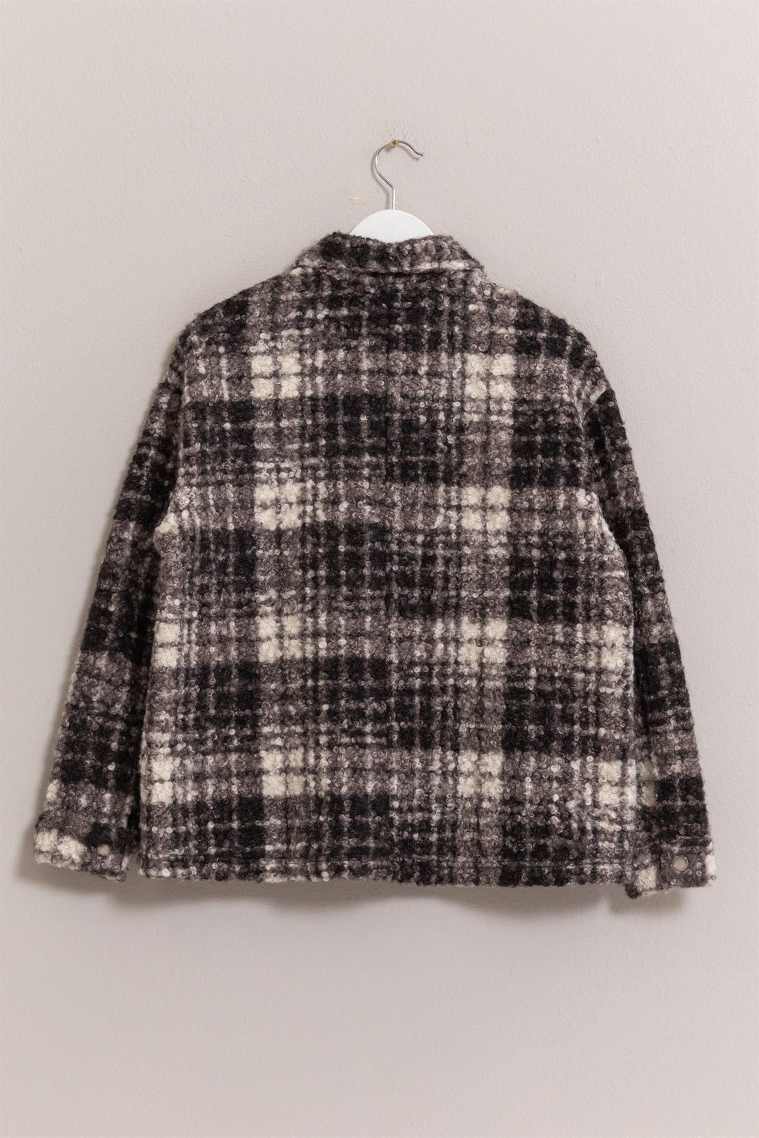 HYFVE Plaid Button Up Boucle Jacket 