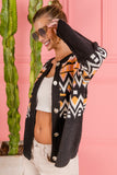 BiBi Ethnic Pattern Button Up Knit Cardigan 