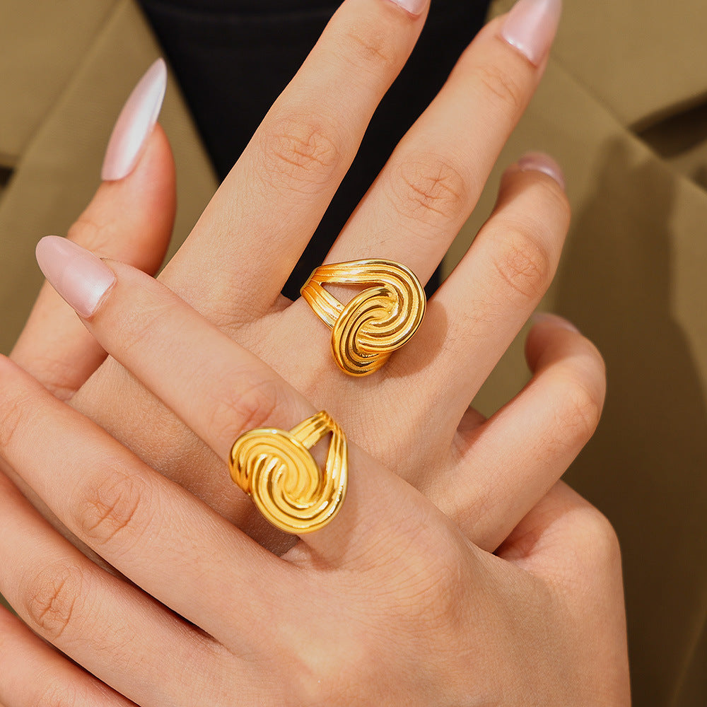 18K Gold-Plated Twisted Ring 