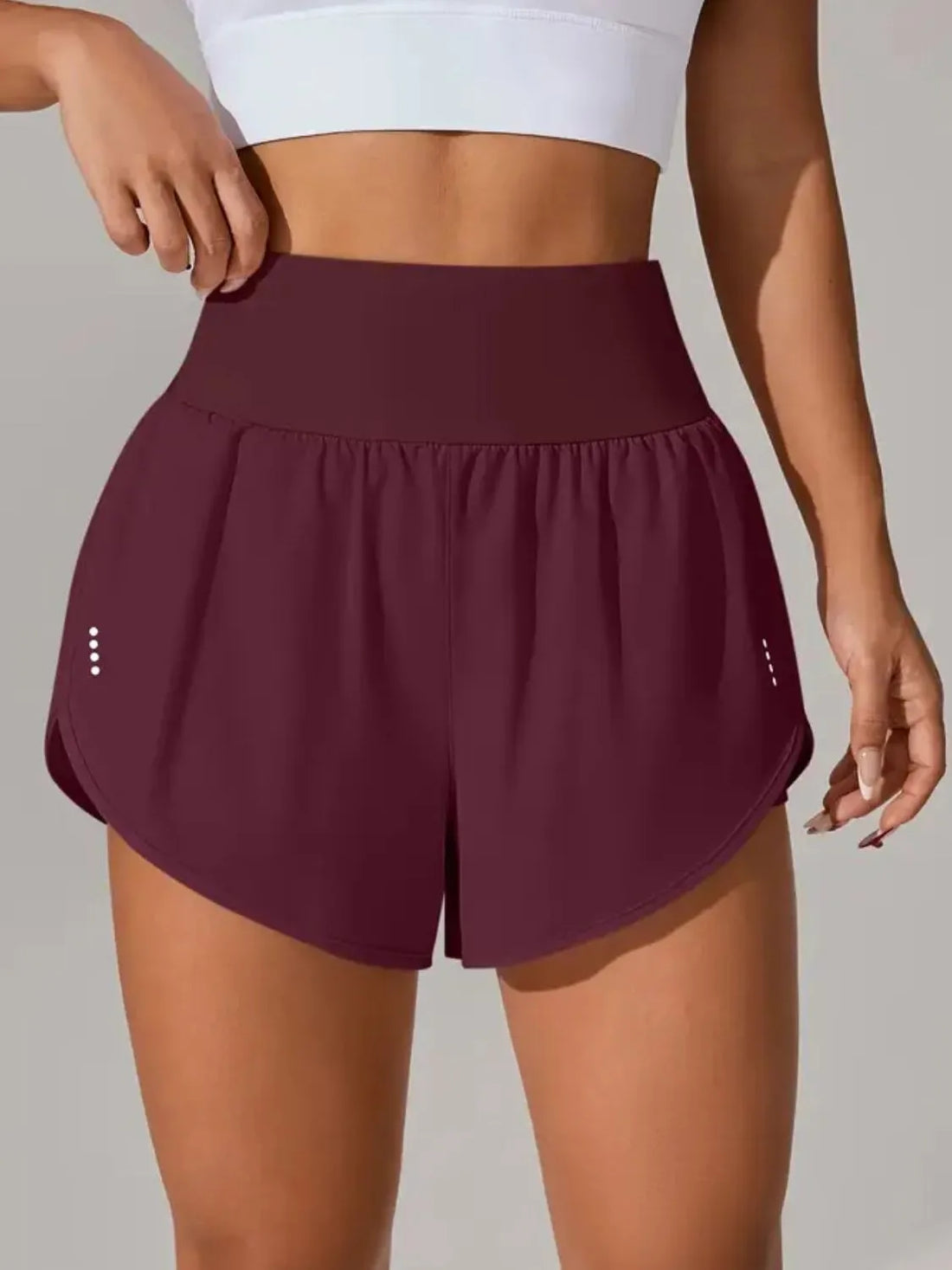 Pocketed High Waist Active Shorts 