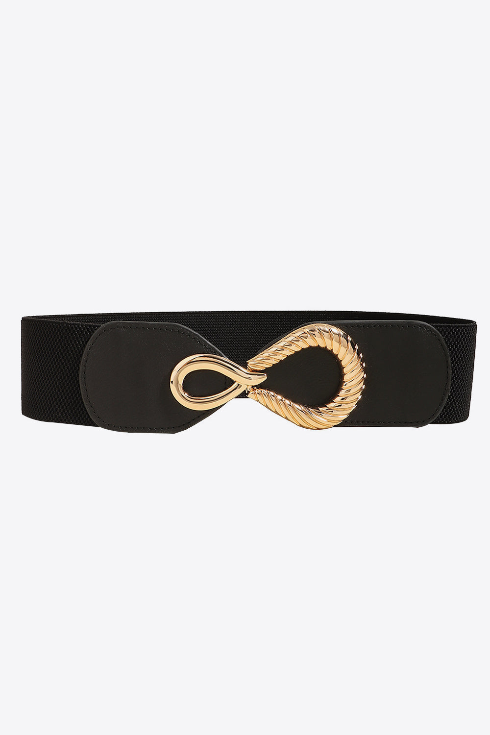Ribbed Alloy Buckle Elastic Belt 