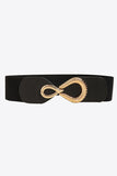 Ribbed Alloy Buckle Elastic Belt 