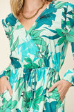 Double Take Full Size Floral Long Sleeve Romper with Pockets 