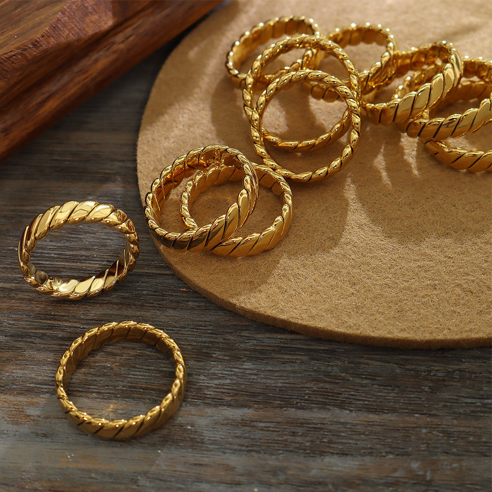 Titanium Steel Gold-Plated Ring 