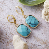 Copper Natural Stone Dangle Earrings 