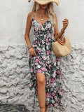 Perfee Smocked Printed Halter Neck Midi Dress Dresses