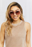 Square Metal-Plastic Hybrid Temple Sunglasses Accessories