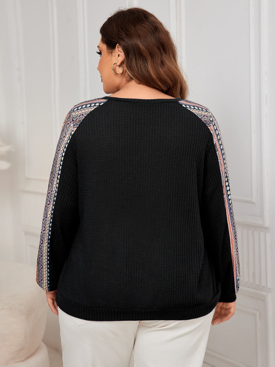Honey Plus Size Printed Long Sleeve Sweatshirt 