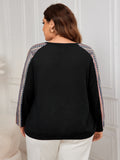 Honey Plus Size Printed Long Sleeve Sweatshirt 