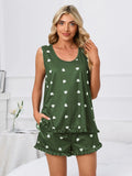 Heart Scoop Neck Tank and Shorts Lounge Set Lingerie & Nightwear