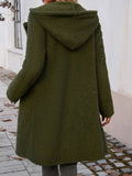 Devine Pocketed Long Sleeve Hooded Teddy Coat 
