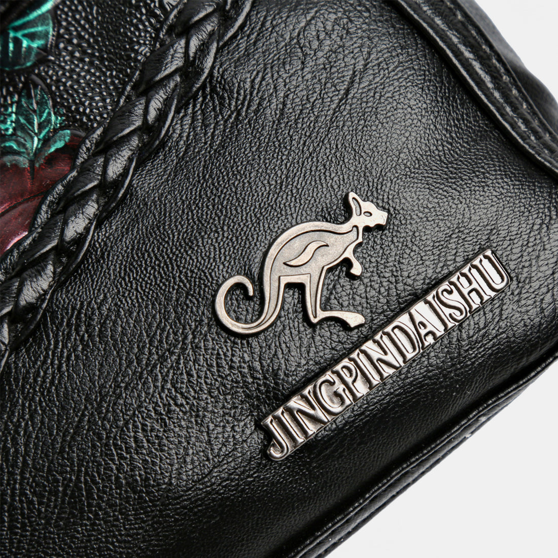 PU Leather Rose Pattern Shoulder Bag 