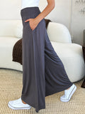 Double Take Full Size Smocked Wide Waistband Wide Leg Pants 