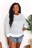 Double Take Striped Long Sleeve Round Neck Top 