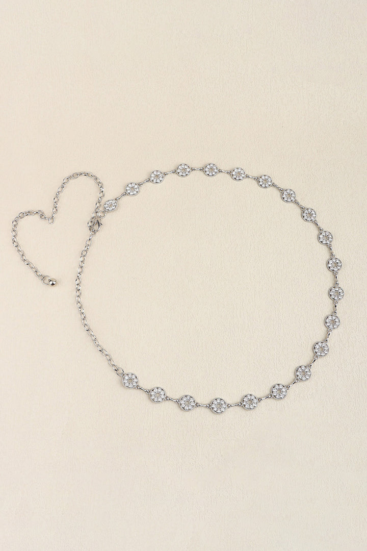 Rhinestone Decor Zinc Alloy Belt 