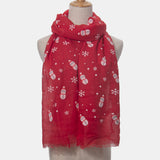 Fringe Snowman Polyester Scarf 