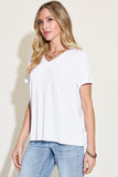 Basic Bae Full Size V-Neck High-Low T-Shirt 