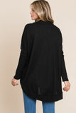 BOMBOM Open Front Waffle Knit Cocoon Cardigan 