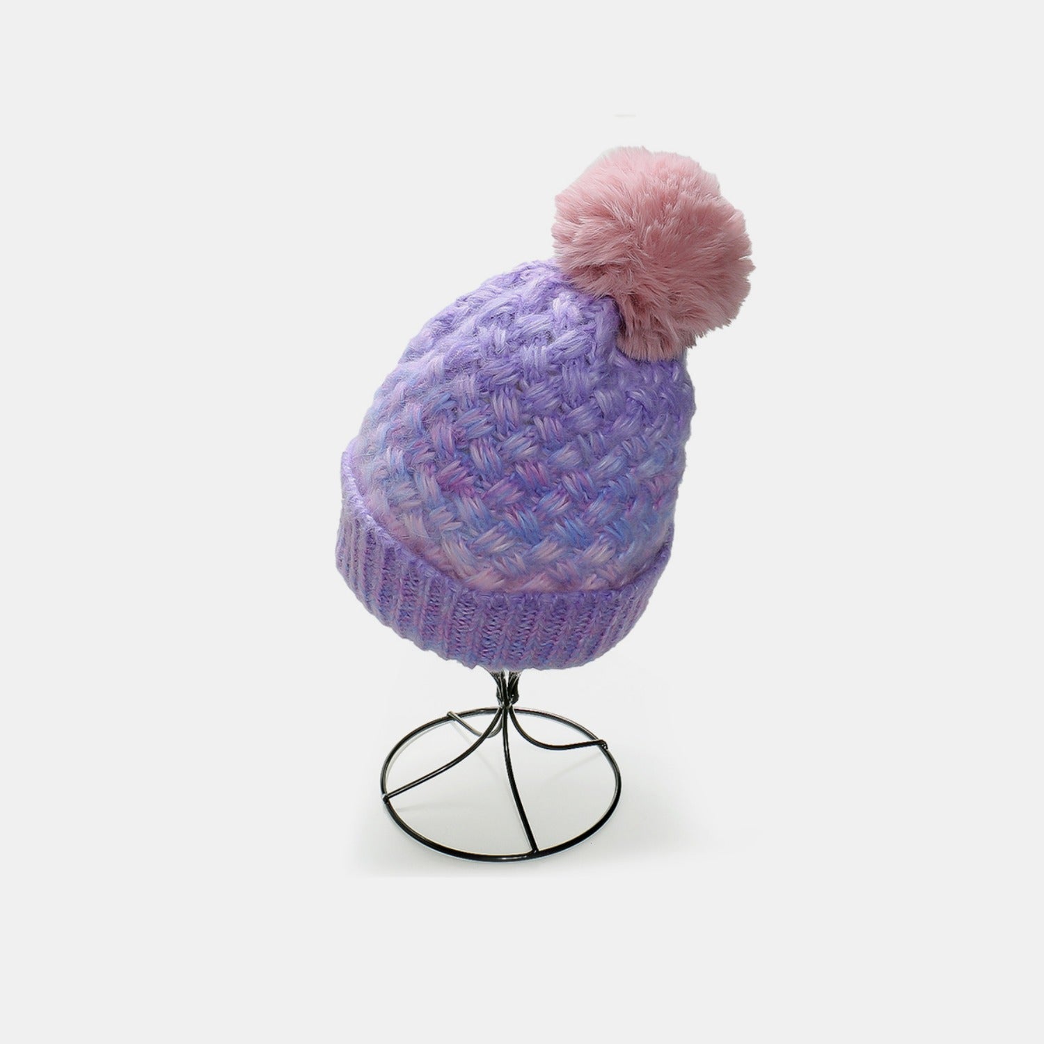 Gradient Knit Hat with Pompom 
