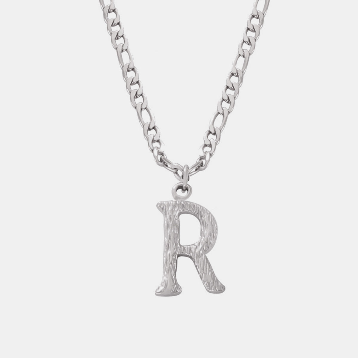 Titanium Steel Letter Pendant Necklace 
