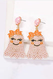 Smiling Ghost Shape Synthetic Pearl Earrings 