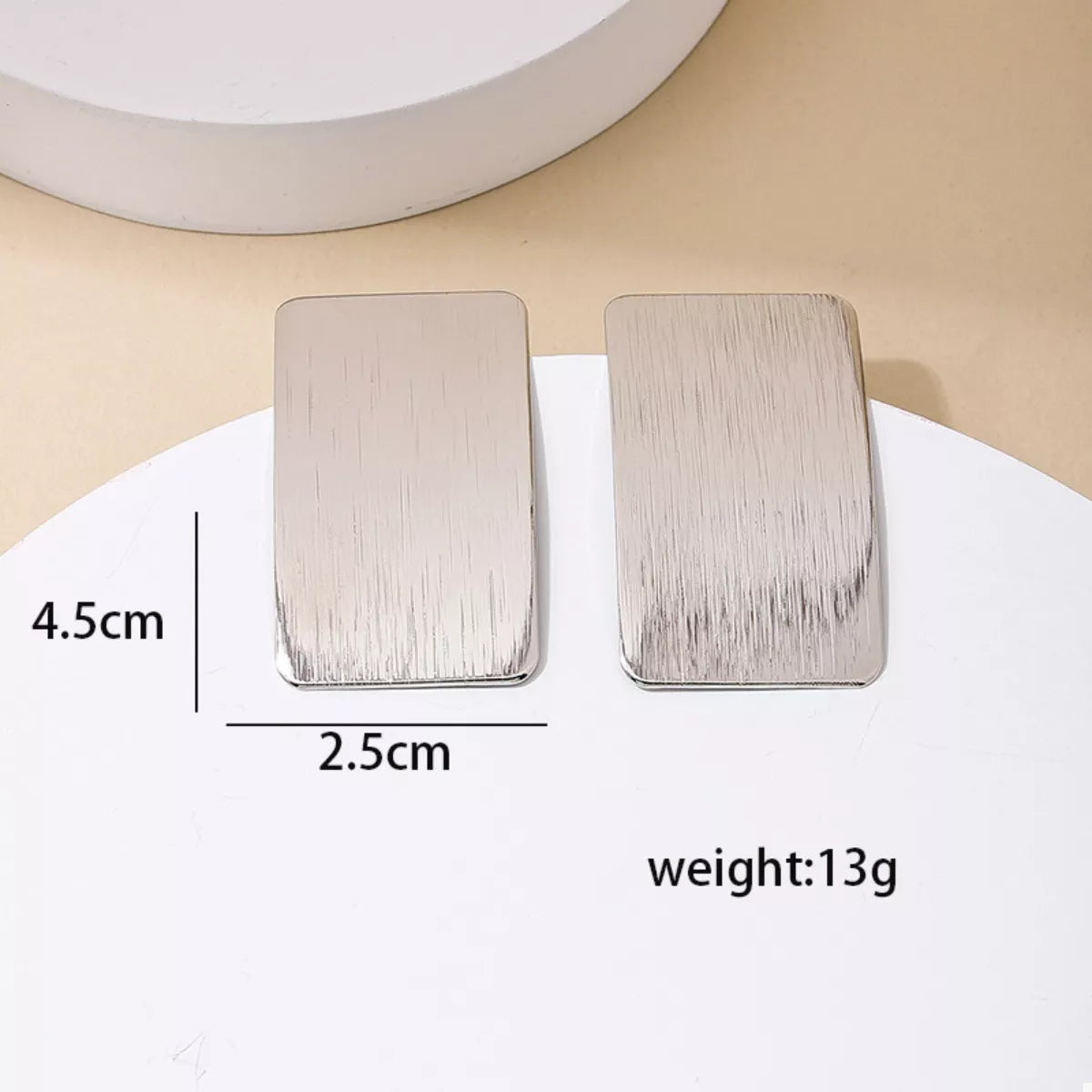 18K Gold-Plated Rectangle Earrings 