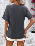 Mandy V-Neck Dropped Shoulder T-Shirt 