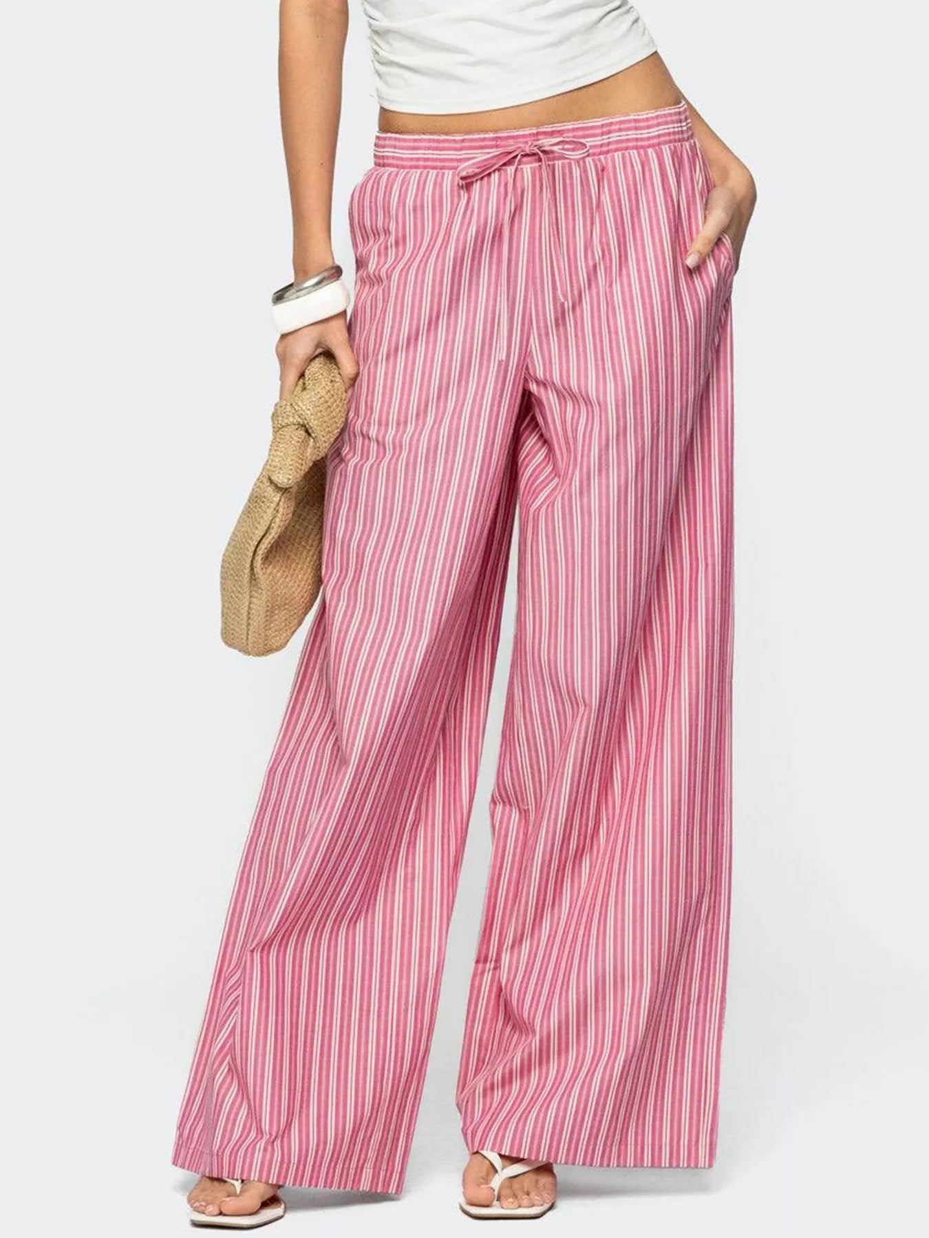 Striped Wide Leg Pants 
