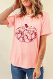 Pumpkin Graphic Round Neck Long Sleeve T-Shirt 