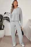 Ribbed Drawstring Hoodie and Pants Lounge Set Lingerie & Nightwear