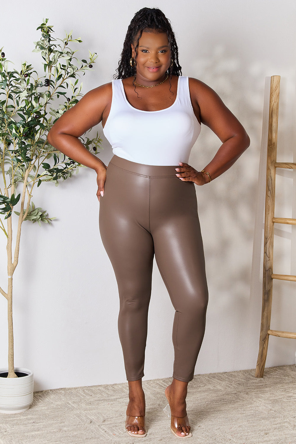 e.Luna Full Size High Waist Skinny Pants 