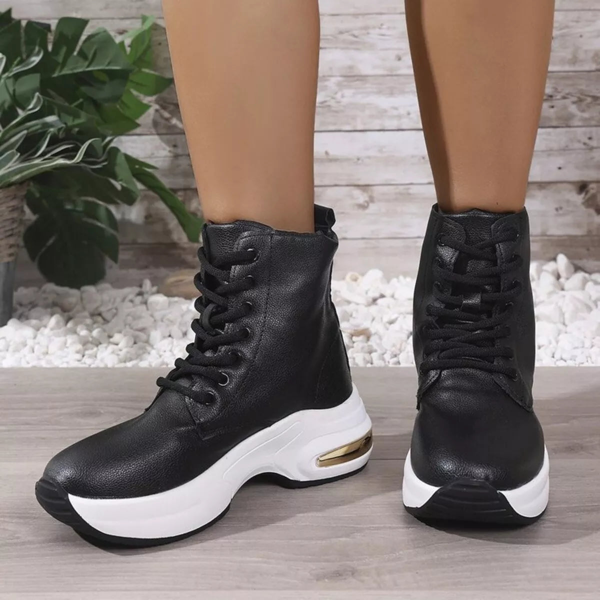 Lace Up Platform Ankle Boots 