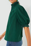 Puff Sleeve Frilled Trim Elegant Blouse 