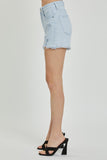 RISEN Full Size High Rise Distressed Detail Denim Shorts 