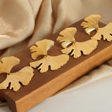 Ginkgo Biloba Design Stud Earrings 