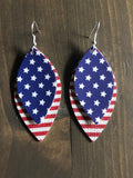PU Leather Leaf Dangle Earrings 