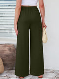 Elastic Waist Wide Leg Pants Pants