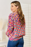 Angel Wings Woven Right V-Neck Long Sleeve Cardigan 