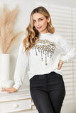 Simply Love Graphic Dropped Shoulder Round Neck Sweatshirt 