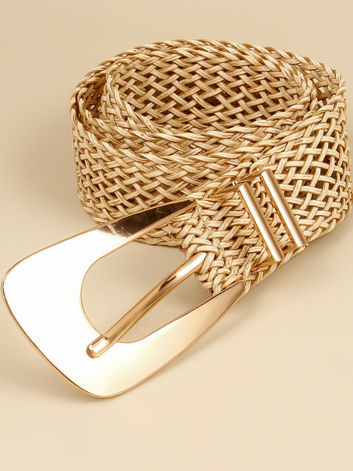 Irregular Buckle Braid Belt 
