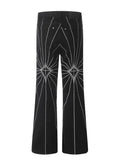 Men's Spider Web Embroidered Flared Jeans 