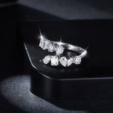 2.6 Carat Moissanite 925 Sterling Silver Bypass Ring 
