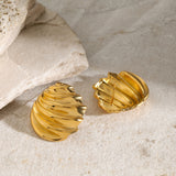 Stainless Steel Shell Shape Stud Earrings 